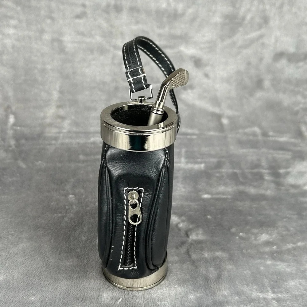 Things Remembered Leather Golf Bag Pen/Pencil Holder Desk Office Decor Engraved